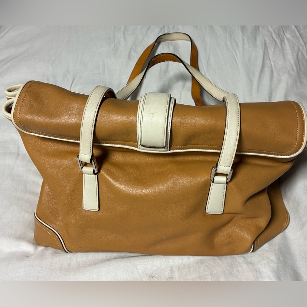 COACH | Leatherware 5142 | Caramel & Cream Leather Satchel | Y2K Equestrian Luxe - Picture 6 of 16